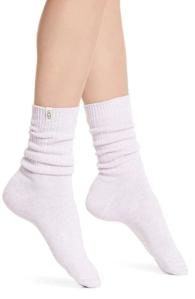 Ugg Ribbed Crew Socks In Lilac Frost