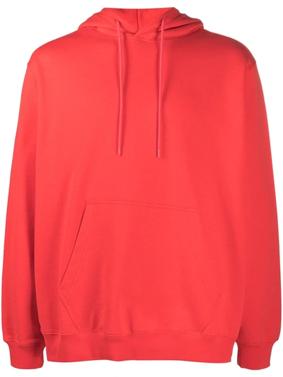 Msgm Logo-print Cotton Hoodie In Red