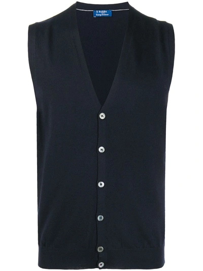 Barba Napoli V-neck Vest In Blue