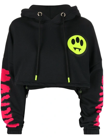 Barrow Logo-print Cropped Hoodie In Black