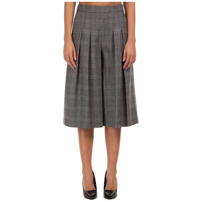 Moschino Boutique  Check Pleated Culottes In Grey