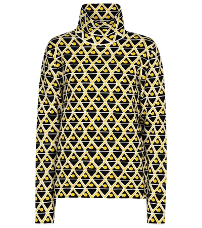 Moncler Genius + 3 Moncler Grenoble Ciclista Jacquard-knit Turleneck Top In Yellow