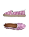 Dondup Pink/white Checked Espadrilles In Pink - White