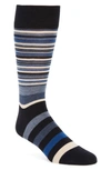 Cole Haan Town Stripe Crew Socks In Navy/ Astor Blue Stripe