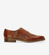 Cole Haan Washington Grand Laser Plain Toe Wholecut Shoe In British Tan Leather