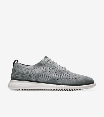 Cole Haan 2 Zerogrand Stitchlite Mens Perforated Wingtip Oxfords In Magnet-ironstone Stitchlite