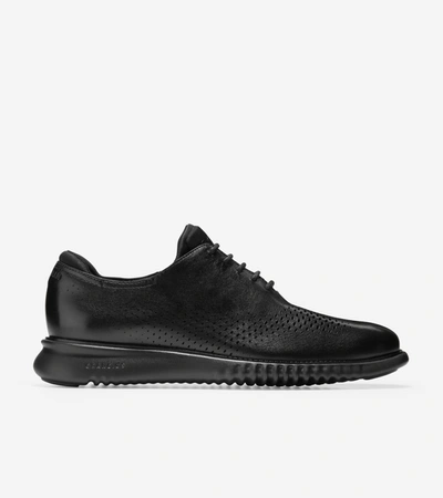 Cole Haan Men's 2.zerøgrand Lined Laser Wingtip Oxford Shoes - Black Size 9