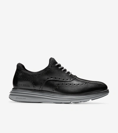 Cole Haan Men's Øriginal Grand Ultra Wingtip Oxford Shoes - Black Size 8 In Black Leather-quiet Shade