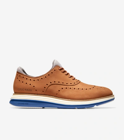Cole Haan Men's Øriginal Grand Ultra Wingtip Oxford Shoes - Brown Size 8 In British Tan Nubuck