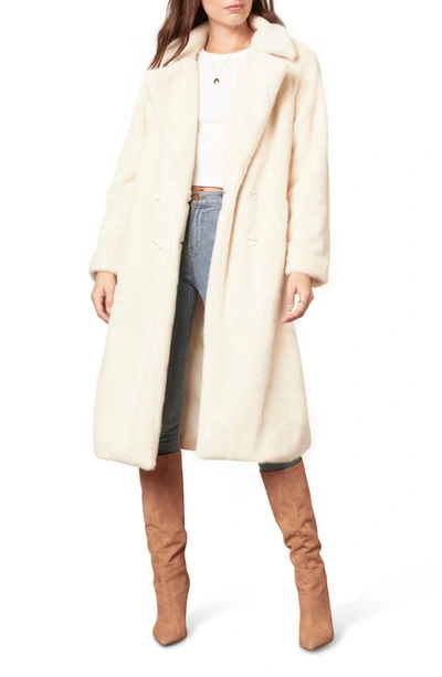 Cupcakes And Cashmere Celestia Faux Fur Trench Coat In Birch White