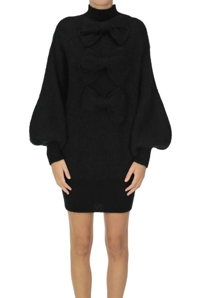 Zimmermann Ribbed Knit Turtleneck Mini Dress In Black | ModeSens