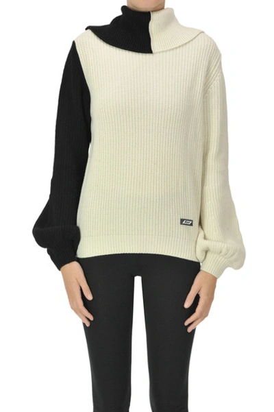 Msgm Zippered Ribbed Knit Cardigan In Multicoloured