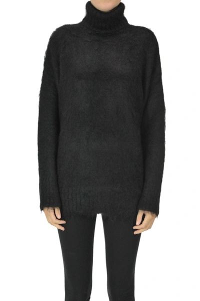 N°21 Mohair-blend Turteneck Pullover In Black