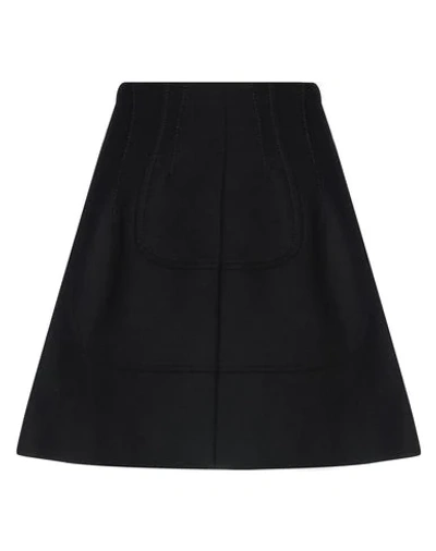 N°21 Flared Wool-blend Mini Skirt In Black