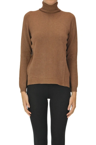 Kaos Fine-knit Turtleneck Pullover In Brown