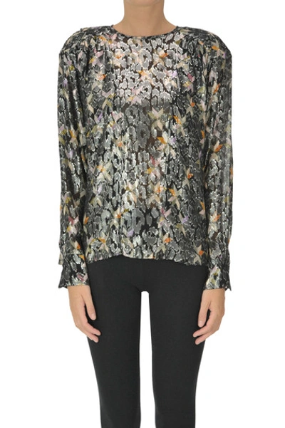 Isabel Marant Crepè Blouse With Lurex In Multicoloured