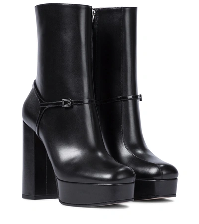 Gucci Women's Leather Platform Boots In Nero