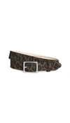 Rag & Bone Women's Baby Boyfriend Leopard-print Leather Belt In Black Charcoal