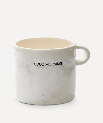 Anna + Nina Good Morning Ceramic Mug In White