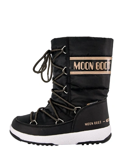 Moon Boot Kids Boots For Girls In Nero