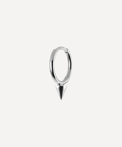 Maria Tash 8mm Single Short Spike Non-rotating Hoop Earring In White Gold