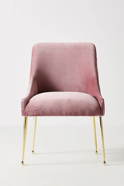 Anthropologie Velvet Elowen Chair In Pink