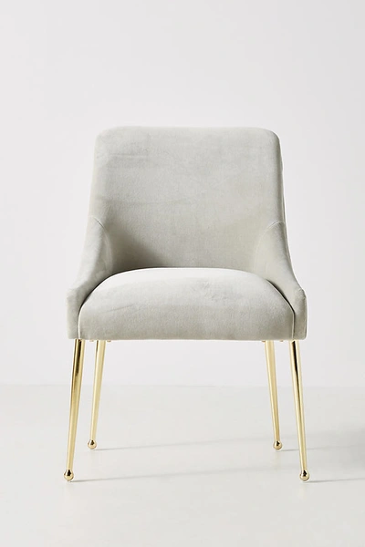 Anthropologie Velvet Elowen Chair In Grey