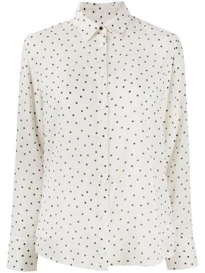Ps By Paul Smith Polka Dot Seersucker Shirt In White
