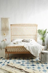 Anthropologie Pari Curved Rattan Bed By  In Beige Size Qn Top/bed