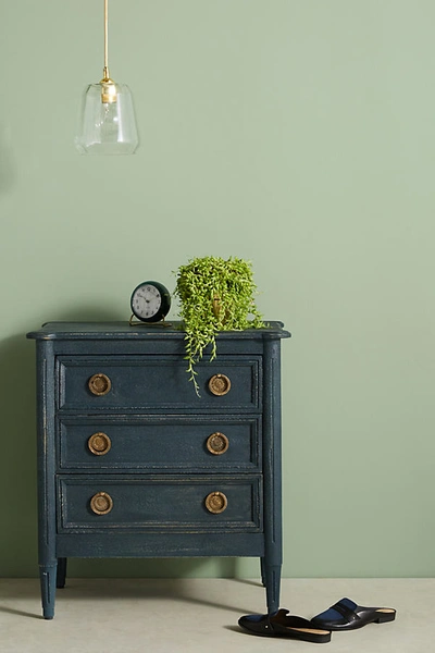 Anthropologie Washed Wood Nightstand In Blue