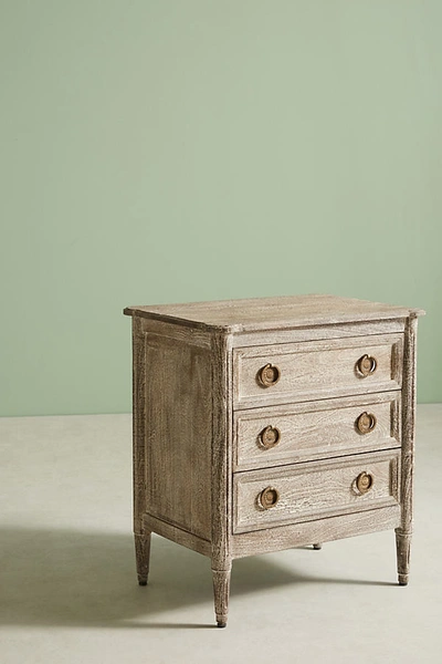 Anthropologie Washed Wood Nightstand In Beige