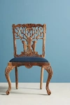 Anthropologie Handcarved Menagerie Woodpecker Dining Chair In Brown