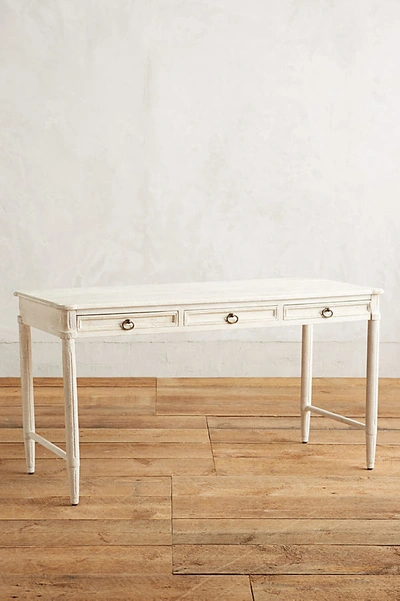 Anthropologie Washed Wood Desk In White
