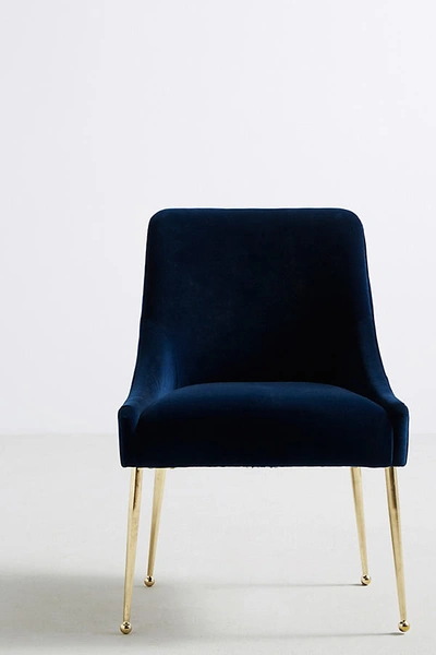 Anthropologie Velvet Elowen Chair In Blue