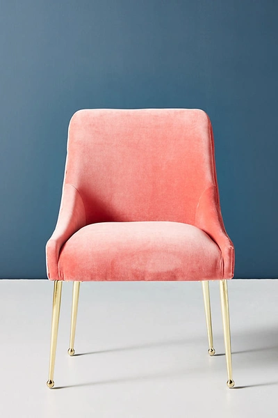 Anthropologie Velvet Elowen Chair In Pink