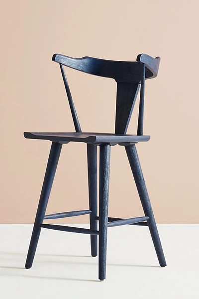 Anthropologie Mackinder Counter Stool In Blue