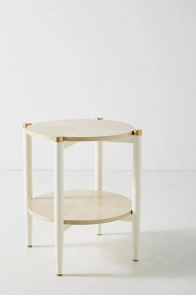 Anthropologie Geo-marquetry Side Table In Beige