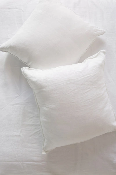 Pom Pom At Home Blair Linen Euro Sham By  In White Size Euro Sham In White