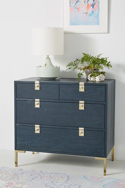 Anthropologie Ingram Four-drawer Dresser In Blue