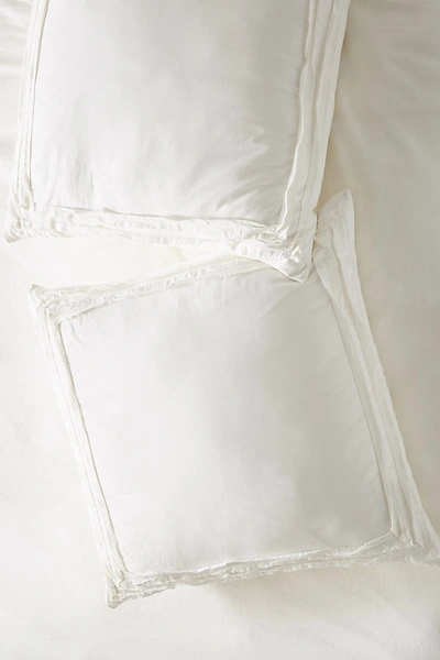 Anthropologie Joey Washed Percale Euro Sham By  In White Size Euro Sham