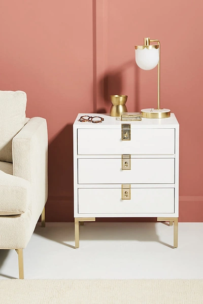 Anthropologie Ingram Three-drawer Nightstand In White