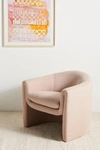 Anthropologie Linen Sculptural Chair In White