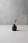 Anthropologie Matte Terracotta Bud Vase, Low In Black