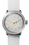 Shinola 43mm Detrola The Middle Child Watch W/ Semi-transparent Silicone Strap In Clear