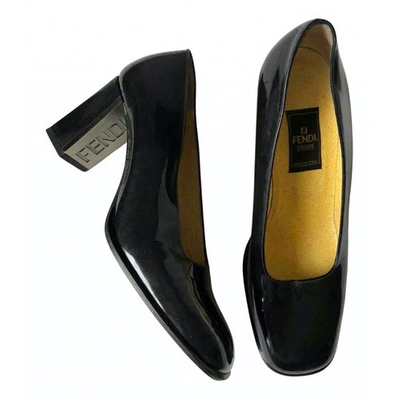 Pre-owned Fendi Patent Leather Heels In Black