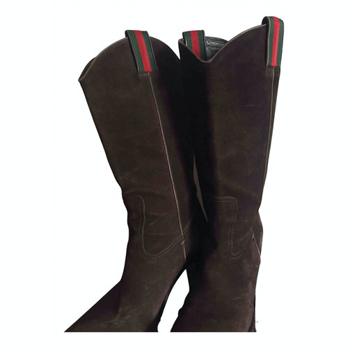 gucci brown suede boots