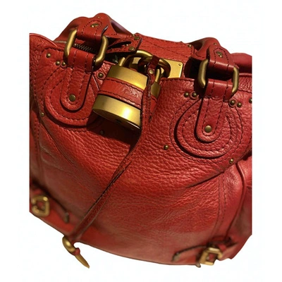 Pre-owned Chloé Paddington Red Leather Handbag