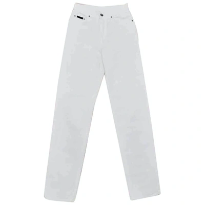Pre-owned Calvin Klein Straight Jeans In White