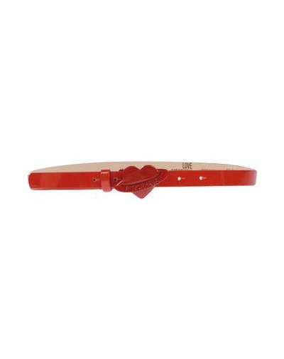 Love Moschino Belts In Brick Red