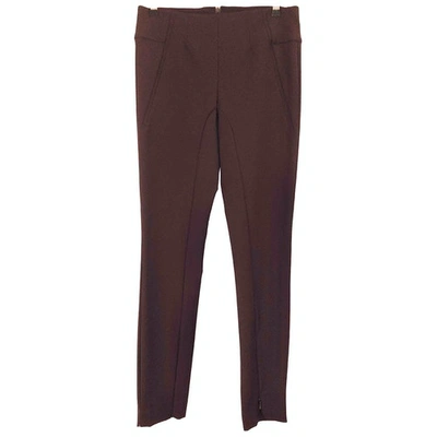 Pre-owned By Malene Birger Burgundy Spandex Trousers